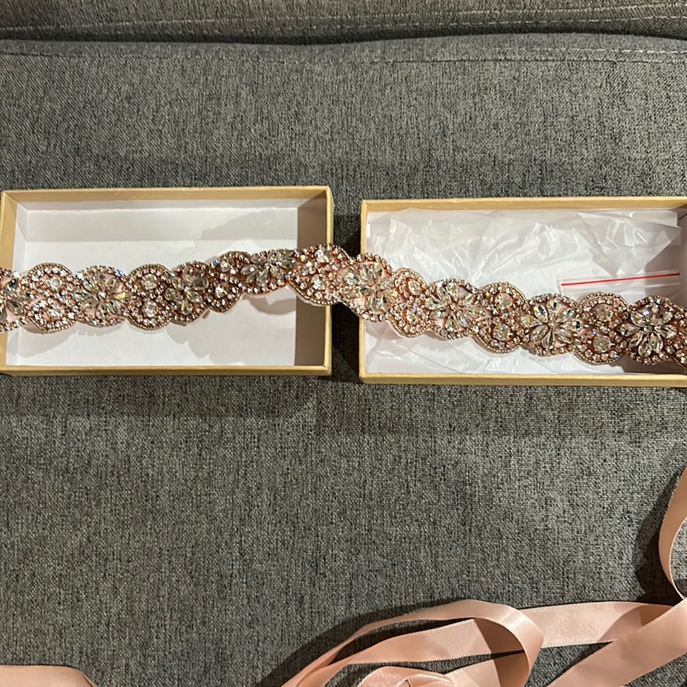New Bridal Belt. Champagne or rose gold accessory.